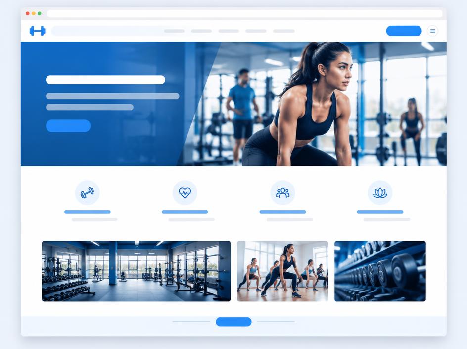 IronCore Gym Service and lead website website mockup